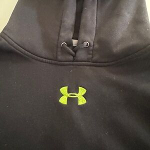 Under Armour Black Hoodie with Neon Logo